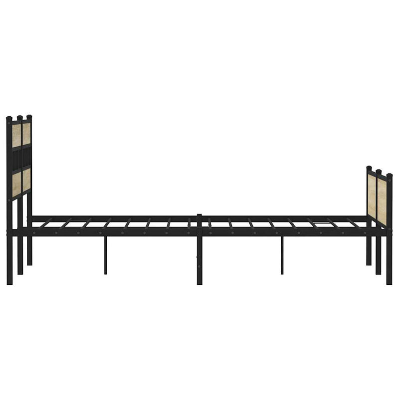 Metallbett ohne Matratze Sonoma-Eiche 183x213 cm