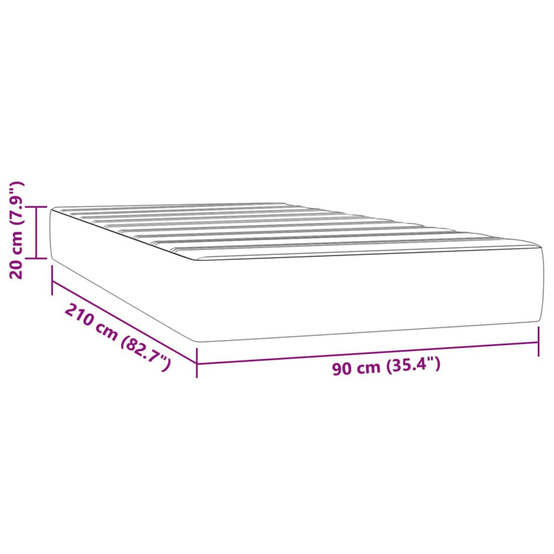 Taschenfederkernmatratze Rosa 90x210x20 cm Samt