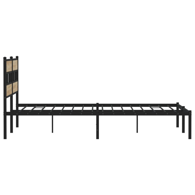 Metallbett ohne Matratze Sonoma-Eiche 183x213 cm