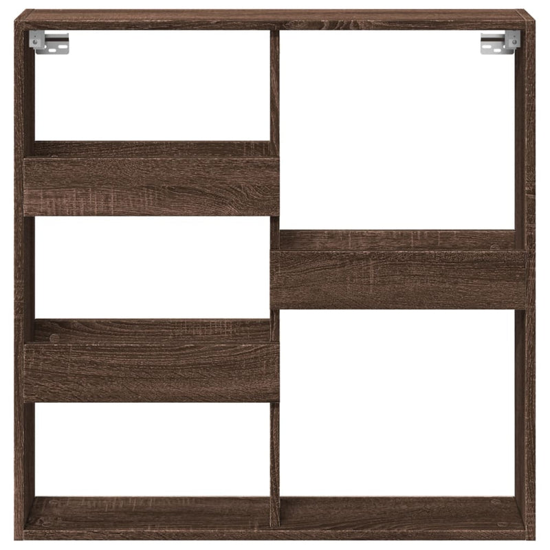 Wandschrank Braun Eichen-Optik 80x15x80 cm Holzwerkstoff