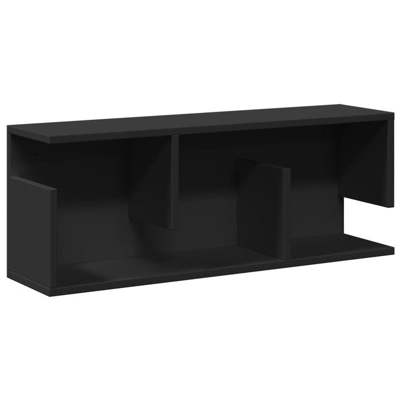 Wandschrank 80x20x30 cm Schwarz Holzwerkstoff