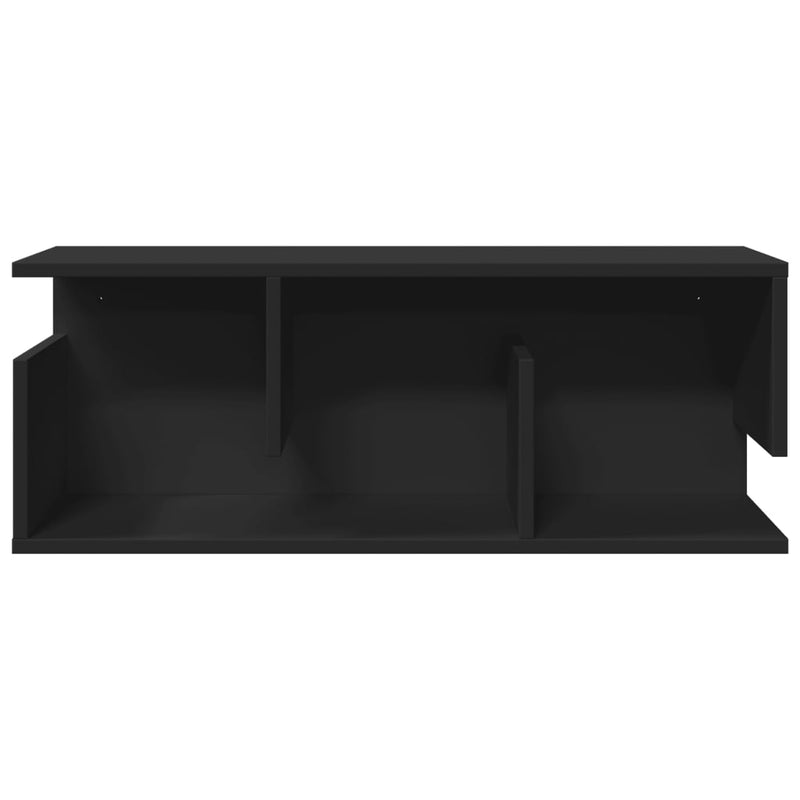 Wandschrank 80x20x30 cm Schwarz Holzwerkstoff