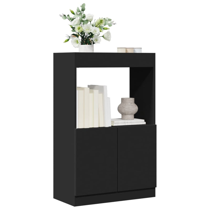 Highboard Schwarz 63x33x100 cm Holzwerkstoff