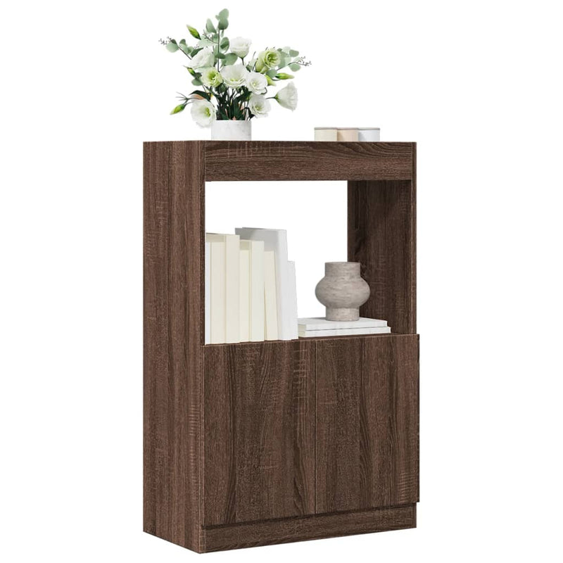 Highboard Braun Eichen-Optik 63x33x100 cm Holzwerkstoff