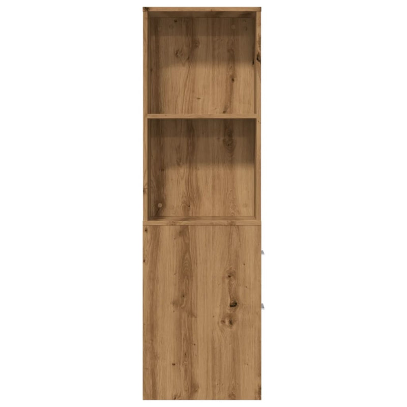 Badschrank Schmal mit Rollen Artisan-Eiche Holzwerkstoff