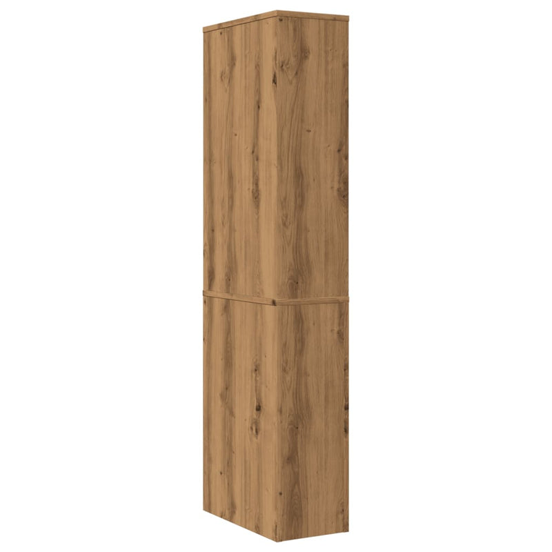 Badschrank Schmal mit Rollen Artisan-Eiche Holzwerkstoff