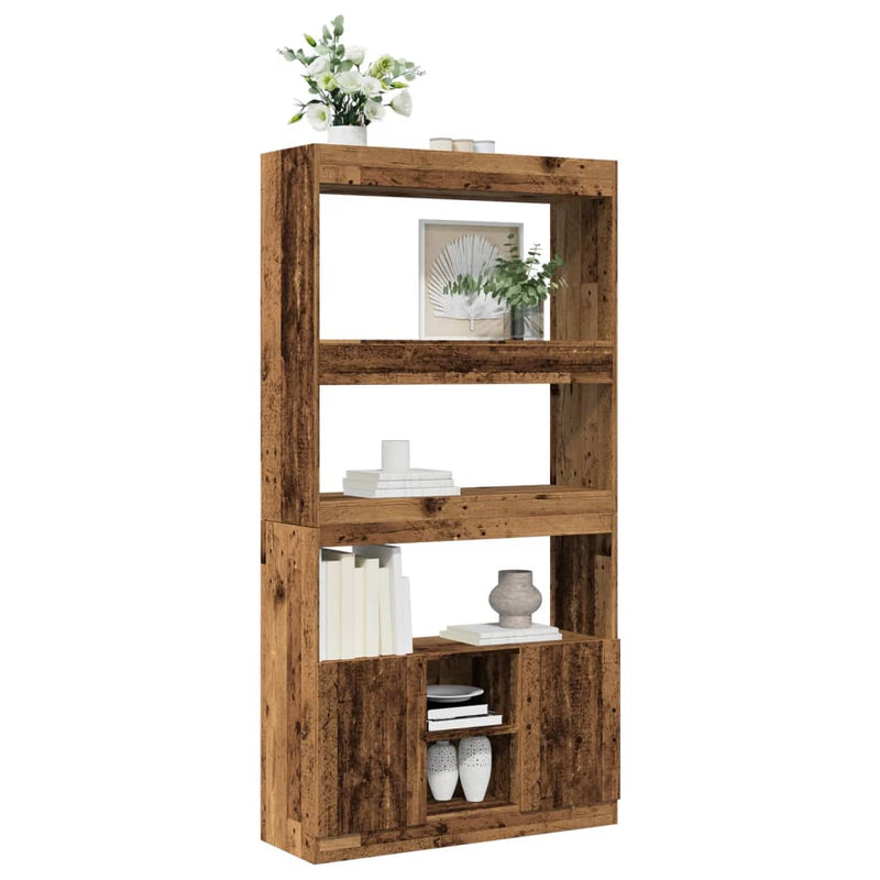 Highboard Altholz-Optik 92x33x180 cm Holzwerkstoff