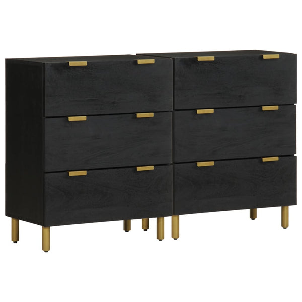 Sideboards 2 Stk. Schwarz 60x33x75 cm Holzwerkstoff