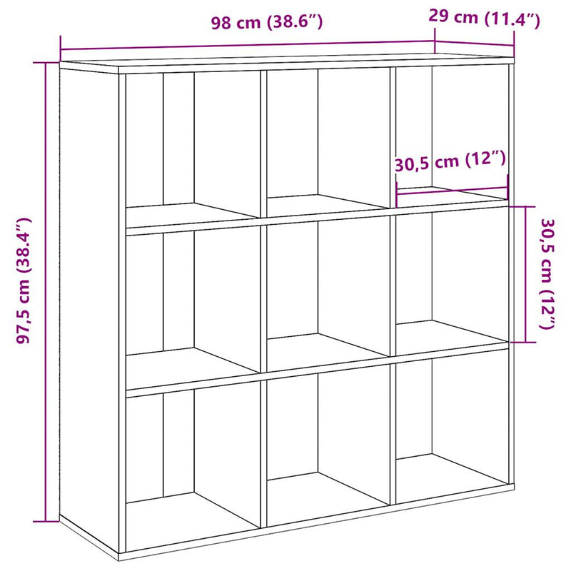 Bücherregal Altholz-Optik 98x29x97,5 cm