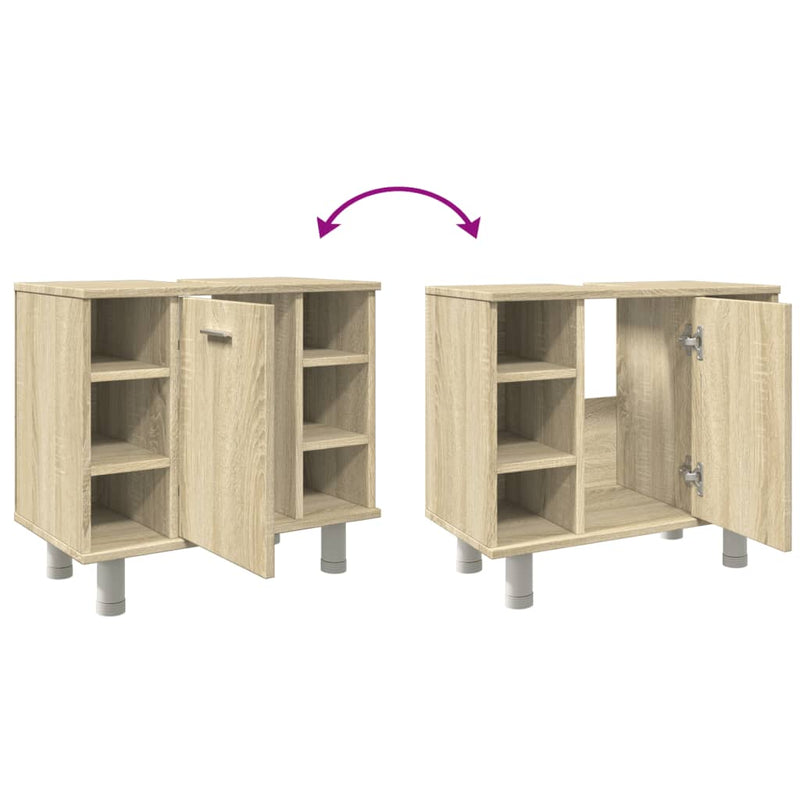 Badezimmerschrank Sonoma-Eiche 60x32x53,5 cm Holzwerkstoff