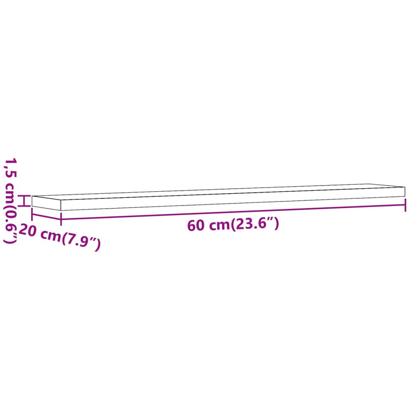 Wandregale 4 Stk. Artisan-Eiche 60x20x1,5 cm Holzwerkstoff