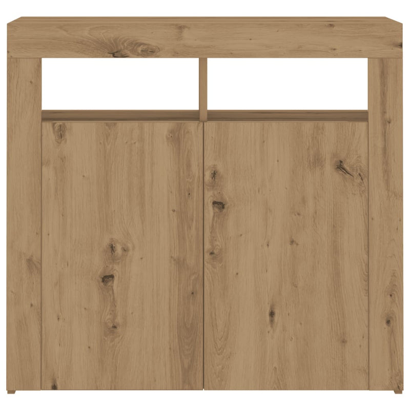 Sideboard mit LED-Leuchten Artisan-Eiche 80x35x75 cm