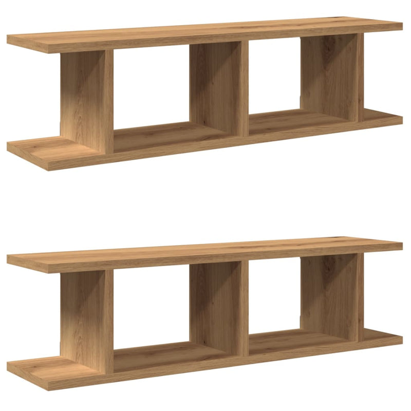 Wandregale 2 Stk. Artisan-Eiche 75x18x20 cm Holzwerkstoff