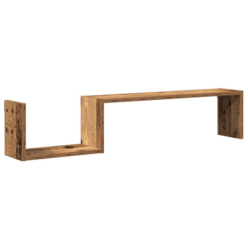 Wandregale 2 Stk. Altholz-Optik 100x15x20 cm Holzwerkstoff