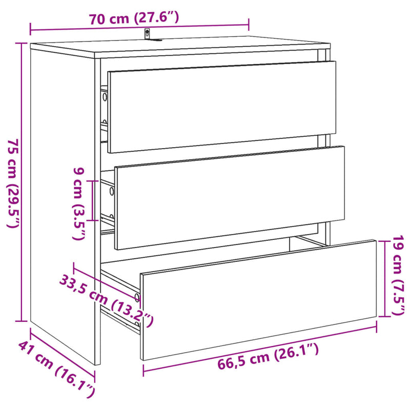 Sideboard Altholz-Optik 70x41x75 cm Holzwerkstoff