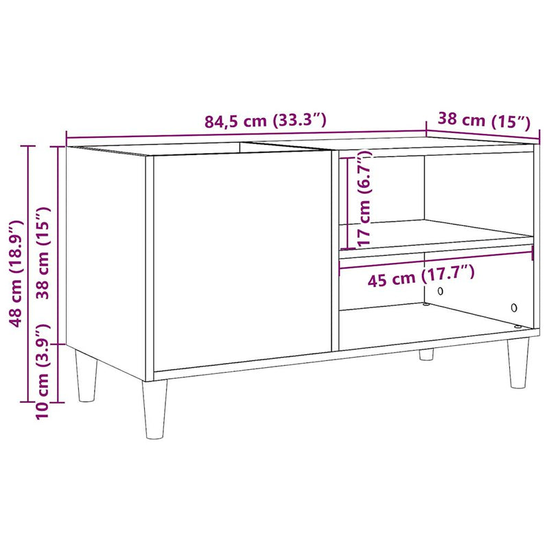 Plattenschrank Altholz-Optik 84,5x38x48 cm Holzwerkstoff