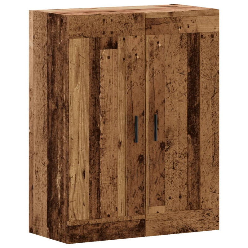 Wandschrank Schwarz Altholz-Optik 69,5x34x90 cm Holzwerkstoff