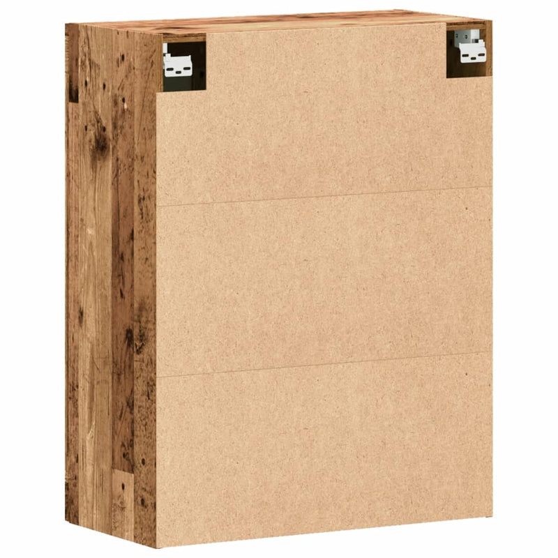 Wandschrank Schwarz Altholz-Optik 69,5x34x90 cm Holzwerkstoff