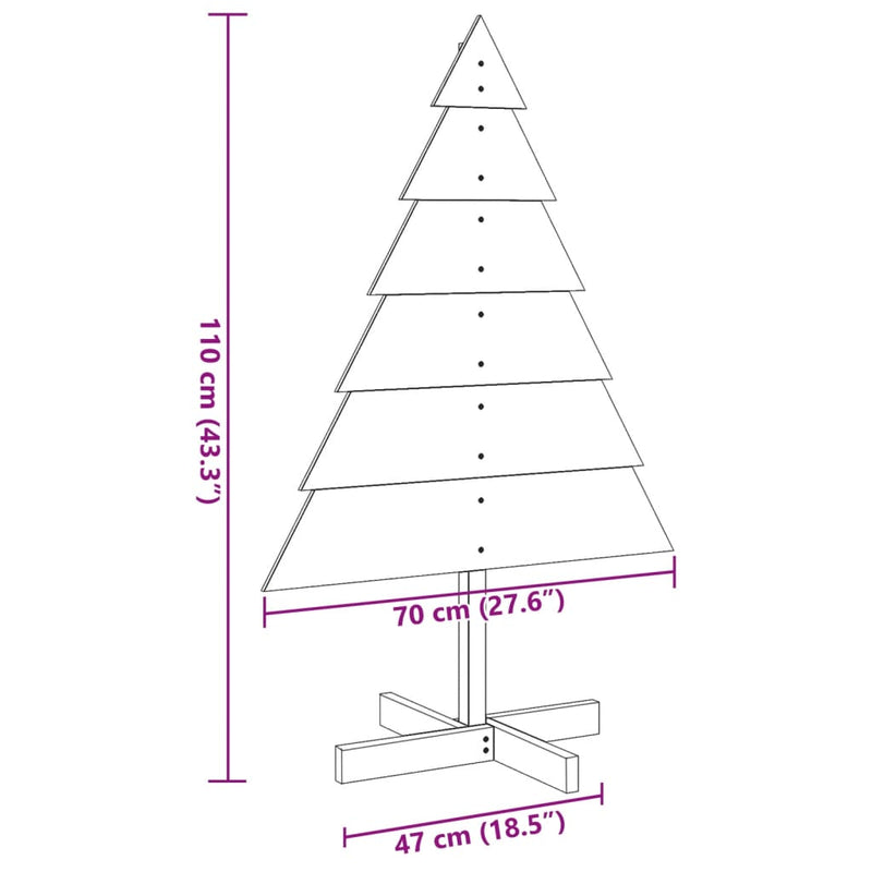 Weihnachtsbaum zum Schmücken 110 cm Massivholz