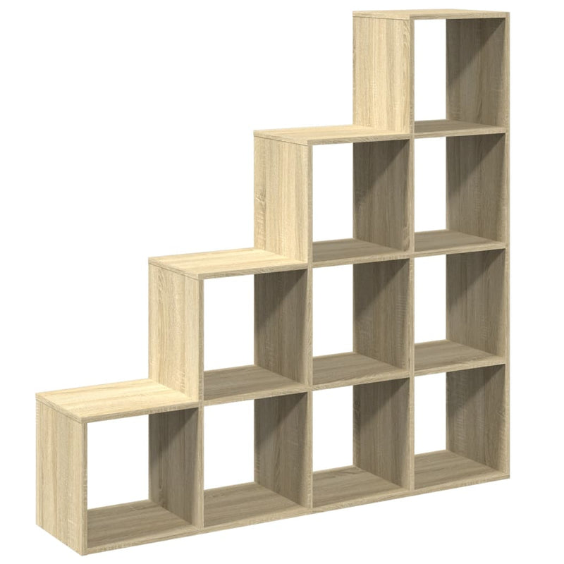 Raumteiler-Bücherregal 4 Stufen Sonoma-Eiche 131,5x29x131,5 cm