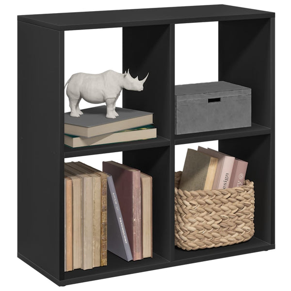 Raumteiler-Bücherregal Schwarz 69,5x29x69,5 cm Holzwerkstoff