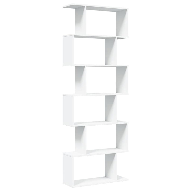 Raumteiler-Bücherregal 6 Etagen Weiß 70x24x193 cm Holzwerkstoff