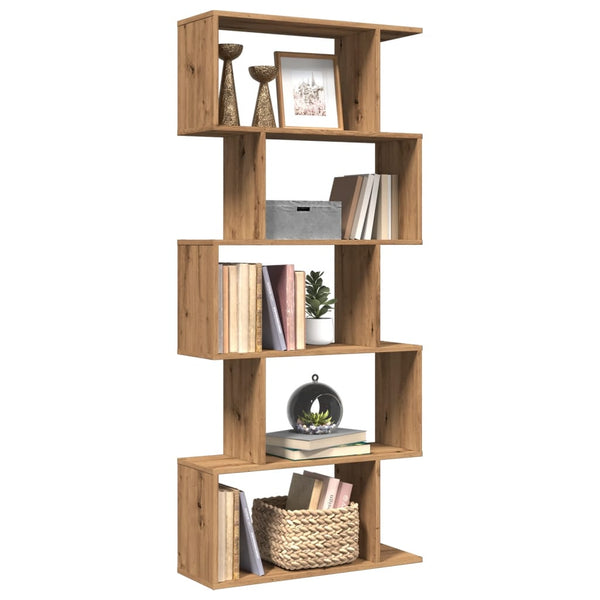 Raumteiler-Bücherregal 5 Etagen Artisan-Eiche 70x24x161 cm