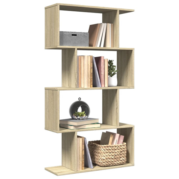 Raumteiler-Bücherregal 4 Böden Sonoma-Eiche 70x24x129 cm