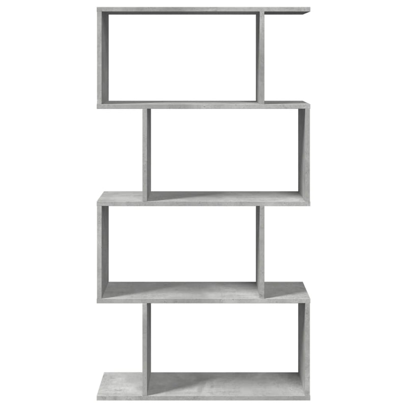 Raumteiler-Bücherregal 4 Böden Betongrau 70x24x129 cm