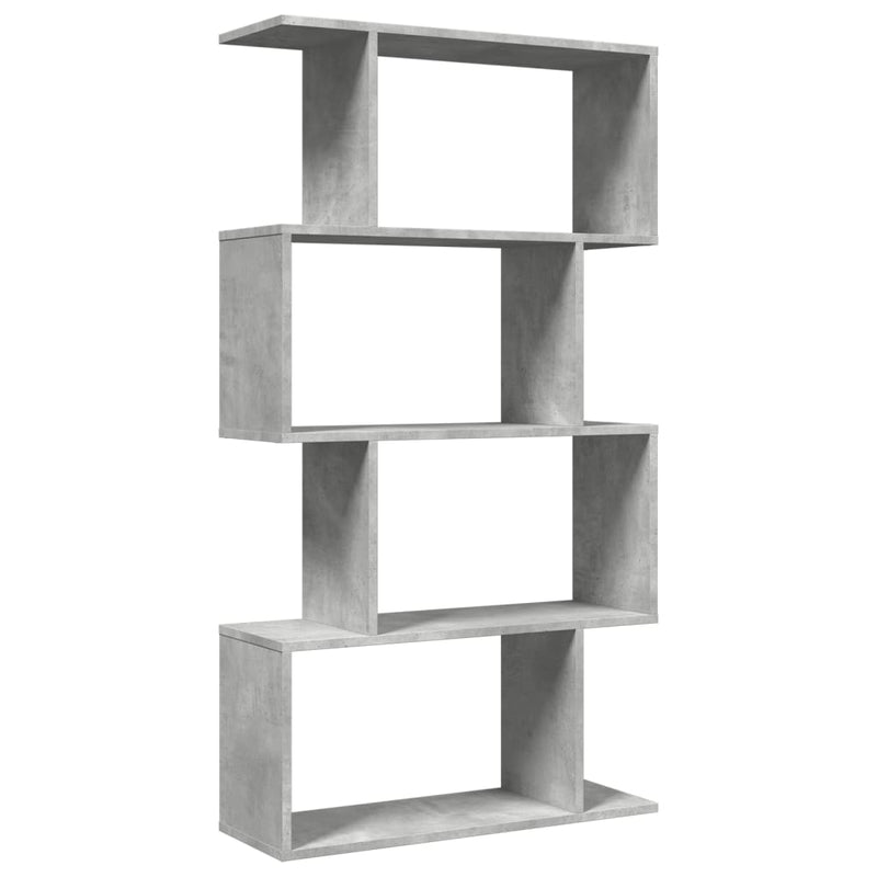 Raumteiler-Bücherregal 4 Böden Betongrau 70x24x129 cm