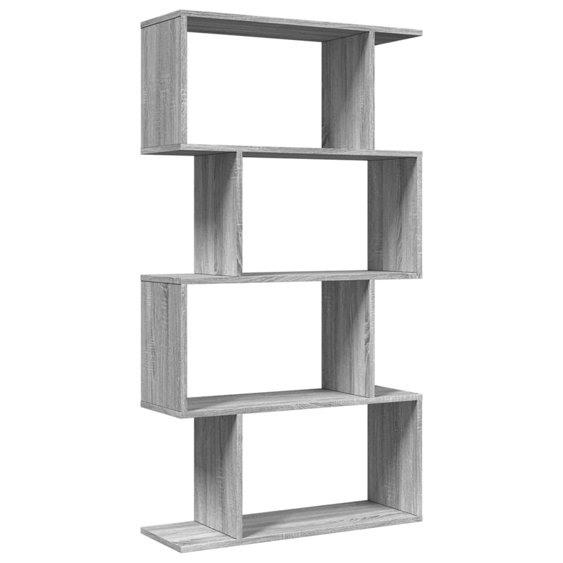 Raumteiler-Bücherregal 4 Böden Grau Sonoma 70x24x129 cm