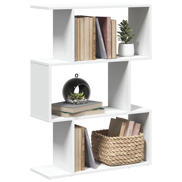 Raumteiler-Bücherregal 3 Fächer Weiß 70x24x97 cm Holzwerkstoff