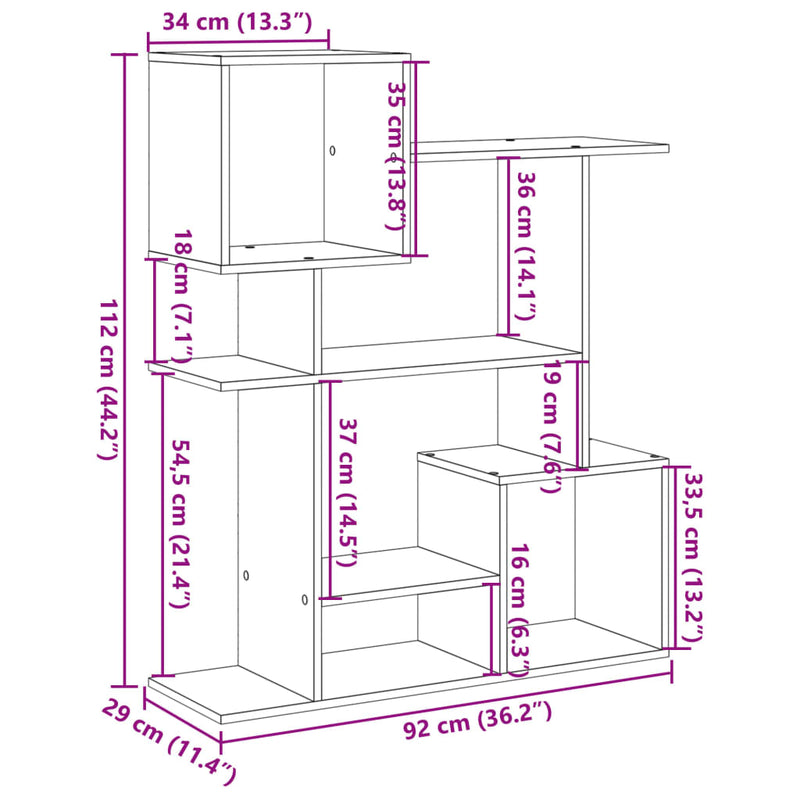 Raumteiler-Bücherregal Weiß 92x29x112 cm Holzwerkstoff