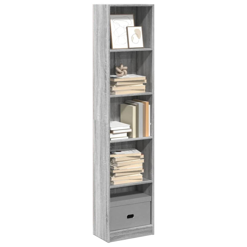 Bücherregal Grau Sonoma 40x24x176 cm Holzwerkstoff