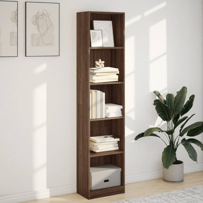 Bücherregal Braun Eichen-Optik 40x24x176 cm Holzwerkstoff