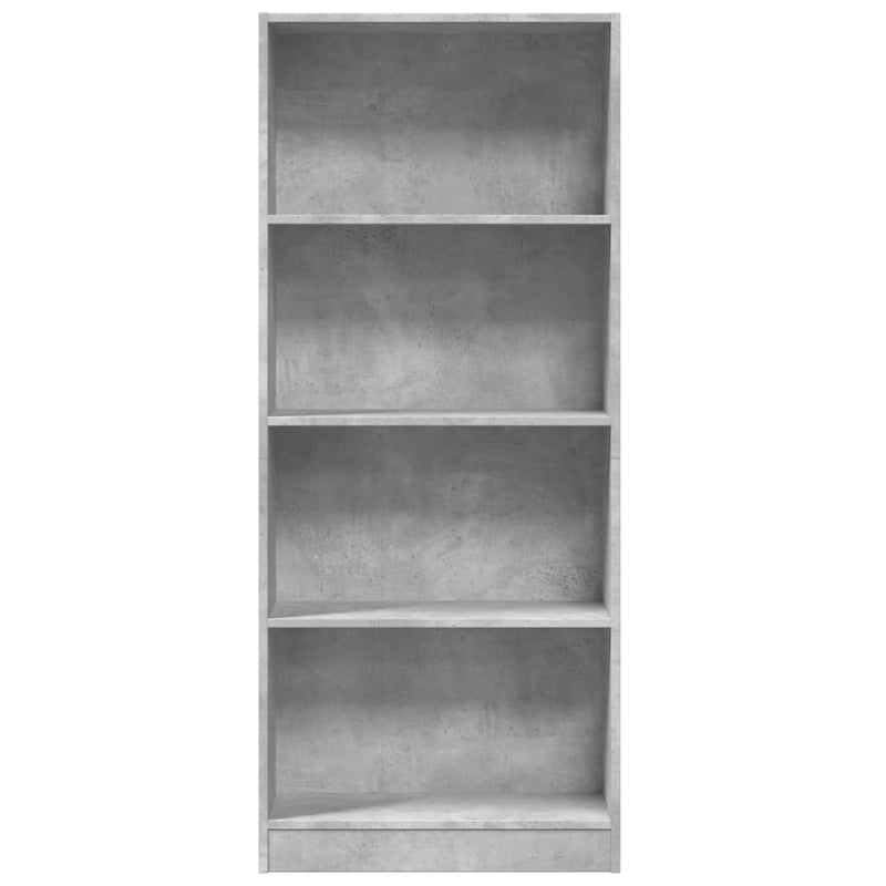 Bücherregal Betongrau 60x24x143 cm Holzwerkstoff