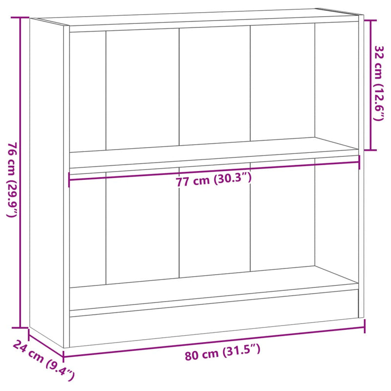 Bücherregal Altholz-Optik 80x24x76cm Holzwerkstoff