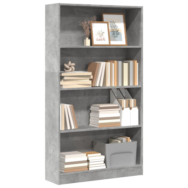 Bücherregal Betongrau 80x24x143 cm Holzwerkstoff