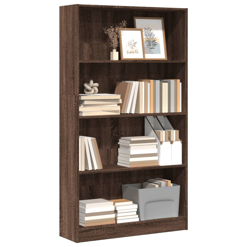 Bücherregal Braun Eichen-Optik 80x24x143 cm Holzwerkstoff