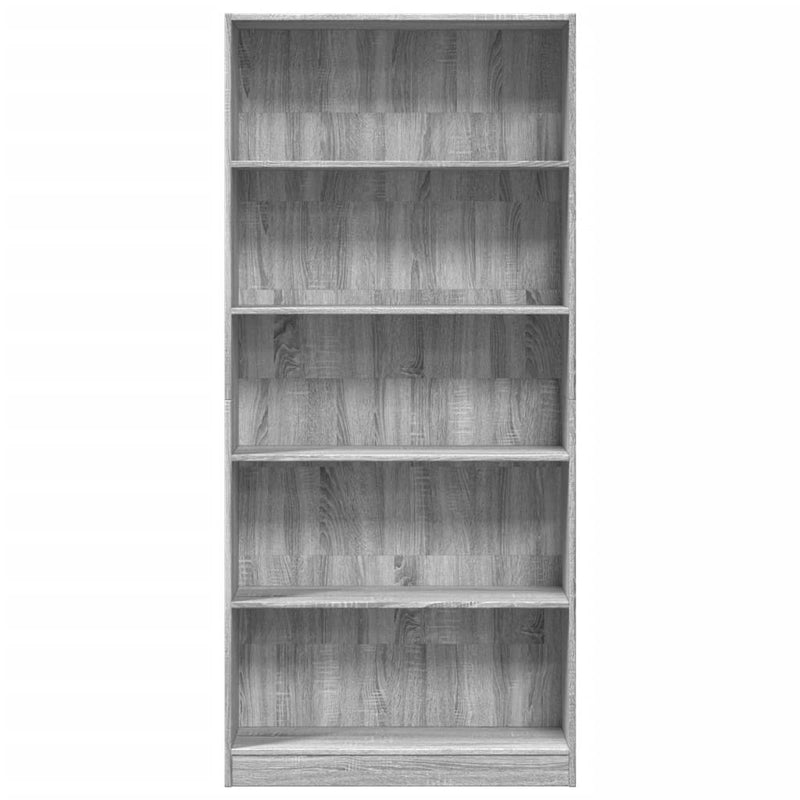 Bücherregal Grau Sonoma 80x24x176 cm Holzwerkstoff