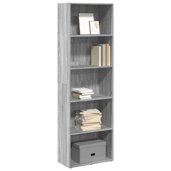 Bücherregal Grau Sonoma 60x30x189 cm Holzwerkstoff