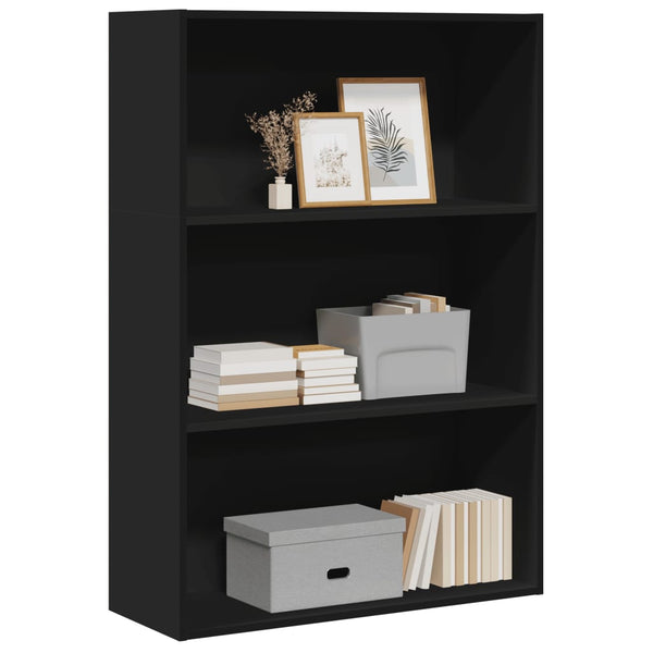 Bücherregal Schwarz 80x30x114 cm Holzwerkstoff