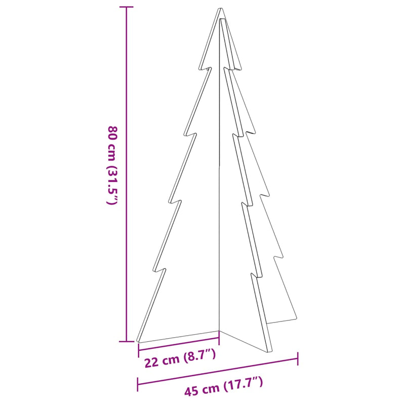 Weihnachtsbaum Holz zum Schmücken 80 cm Massivholz Kiefer