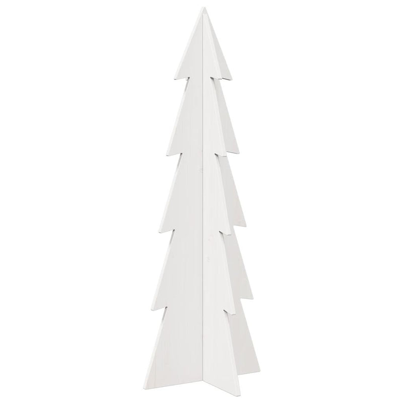 Weihnachtsbaum zum Schmücken Weiß 112 cm Massivholz Kiefer