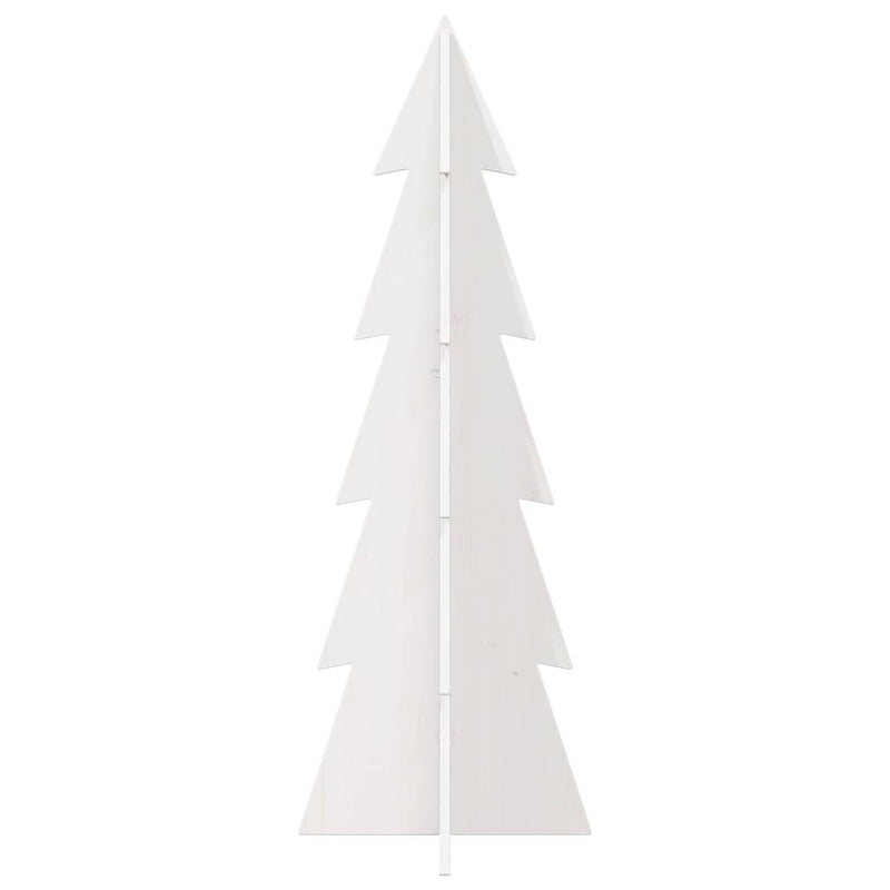 Weihnachtsbaum zum Schmücken Weiß 112 cm Massivholz Kiefer