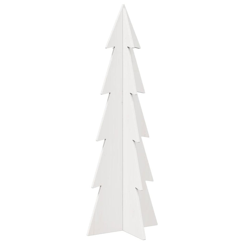 Weihnachtsbaum zum Schmücken Weiß 112 cm Massivholz Kiefer