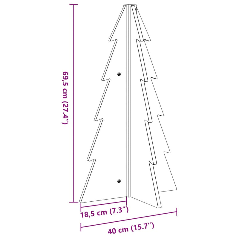 Weihnachtsbaum Holz zum Schmücken 69,5 cm Massivholz Kiefer