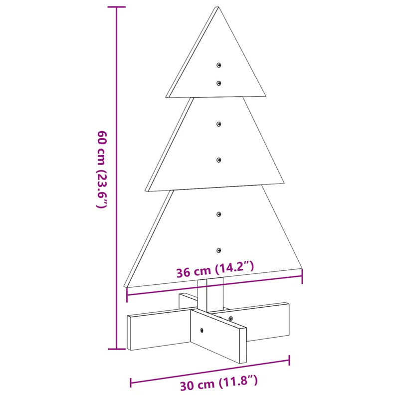 Weihnachtsbaum Holz zum Schmücken 60 cm Massivholz Kiefer