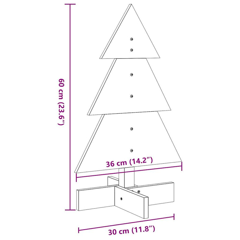 Weihnachtsbaum zum Schmücken Weiß 60 cm Massivholz Kiefer