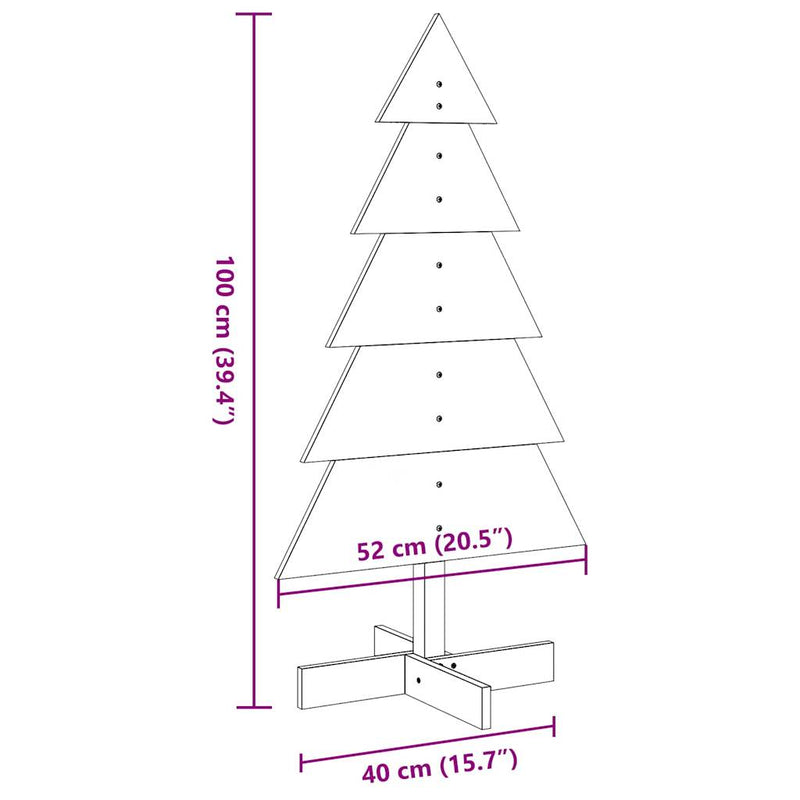 Weihnachtsbaum zum Schmücken Weiß 100 cm Massivholz Kiefer